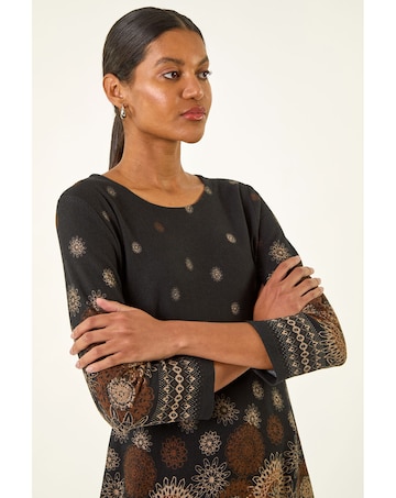 Roman Sunflower Printed Tunic Top