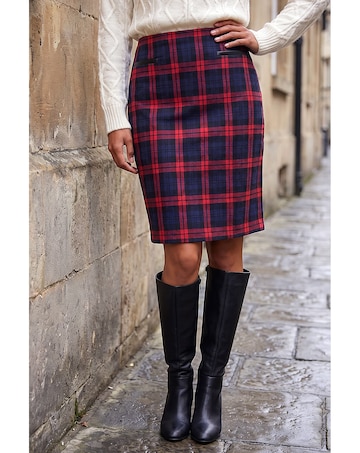 Roman Check Print Skirt