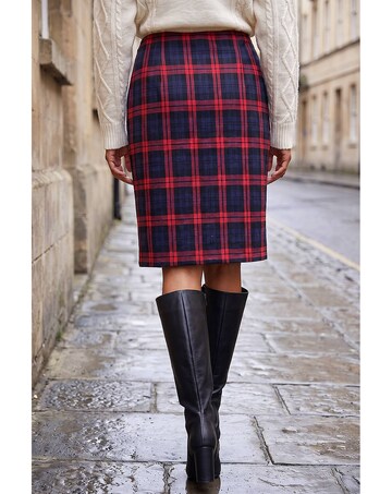 Roman Check Print Skirt