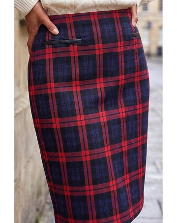 Roman Check Print Skirt