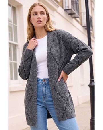 Roman Sparkle Argyle Cardigan