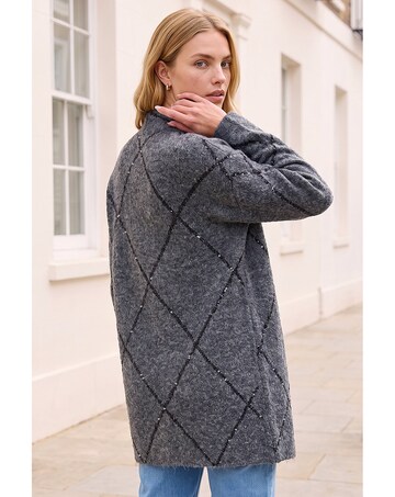 Roman Sparkle Argyle Cardigan