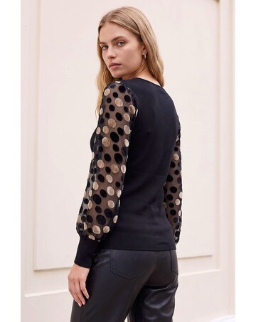 Roman Polka Dot Knit Top