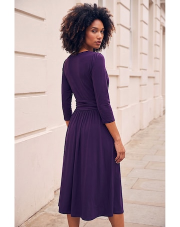 Roman Roman Wrap V-Neck Stretch Midi Dress