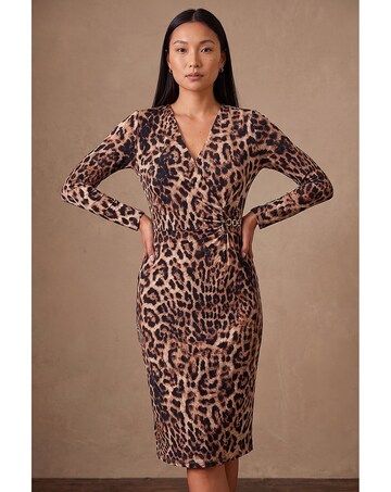Roman Animal Gathered Chain Dress