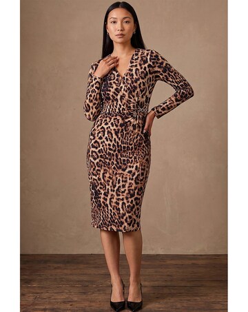 Roman Animal Gathered Chain Dress