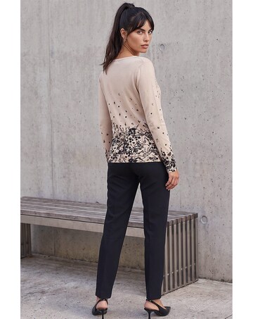 Roman Sparkly Floral V-Neck Knit Jumper