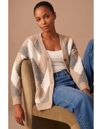 Roman Boucle Chevron Cardigan