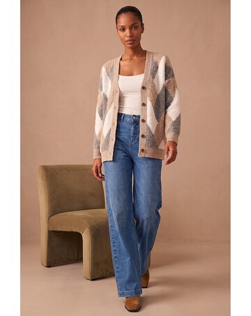 Roman Boucle Chevron Cardigan