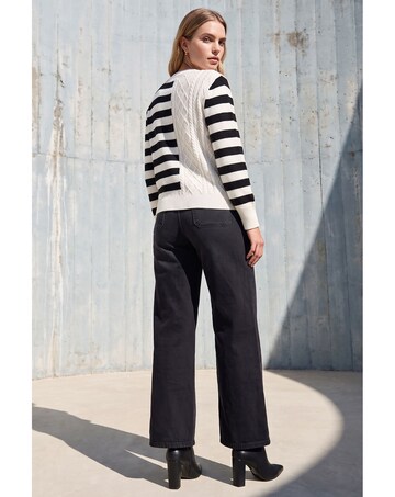 Roman Cable Stripe Knit Jumper