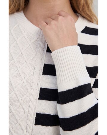 Roman Cable Stripe Knit Jumper