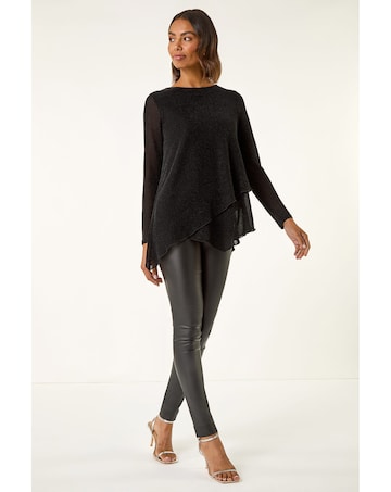 Roman Shimmer Asymmetric Layered Top