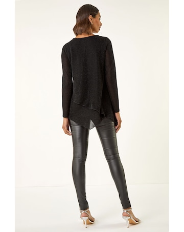 Roman Shimmer Asymmetric Layered Top