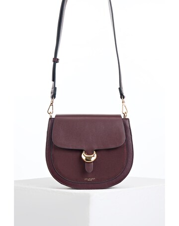 Luella Grey Venetia Black Cherry Saddle Crossbody