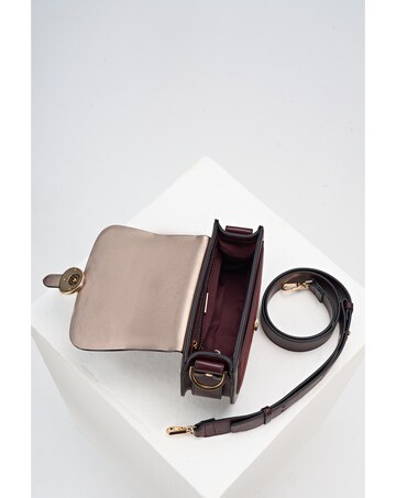 Luella Grey Venetia Black Cherry Saddle Crossbody