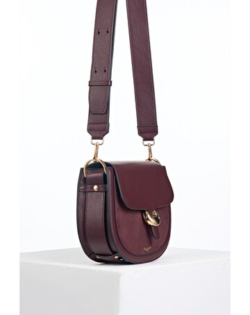 Luella Grey Venetia Black Cherry Saddle Crossbody