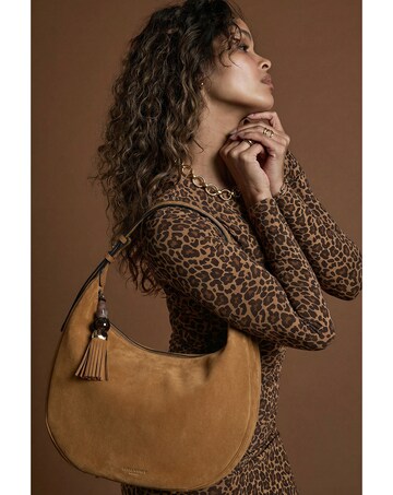 Luella Grey Theodora Tan Suede Scoop Hobo