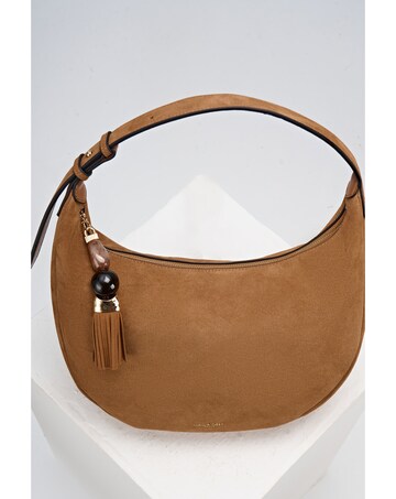 Luella Grey Theodora Tan Suede Scoop Hobo