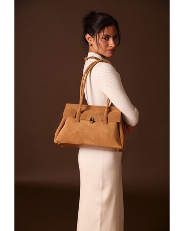 Luella Grey Natalia Tan Suede Tote Bag