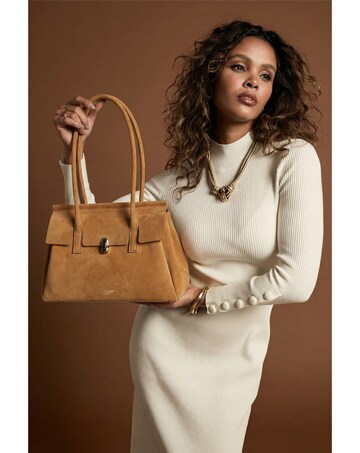 Luella Grey Natalia Tan Suede Tote Bag