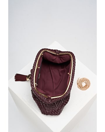 Luella Grey Indigo Black Cherry Oversized Clutch