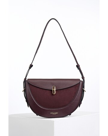 Luella Grey Angelina Black Cherry Multiway Shoulder Saddle Bag