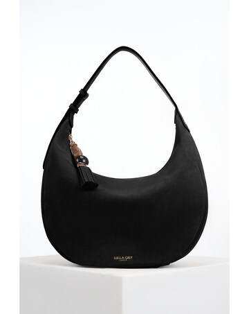 Luella Grey Theodora Black Suede Scoop Hobo