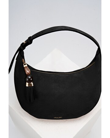 Luella Grey Theodora Black Suede Scoop Hobo