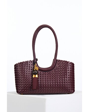 Luella Grey Paige Black Cherry Small Whipstitch Tote
