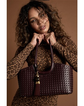 Luella Grey Paige Black Cherry Small Whipstitch Tote
