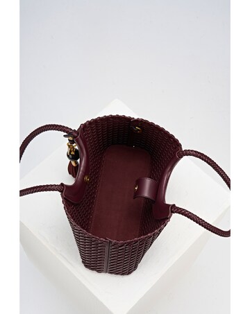 Luella Grey Paige Black Cherry Small Whipstitch Tote