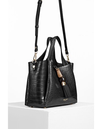 Luella Grey Etta Black Croc Small Tote