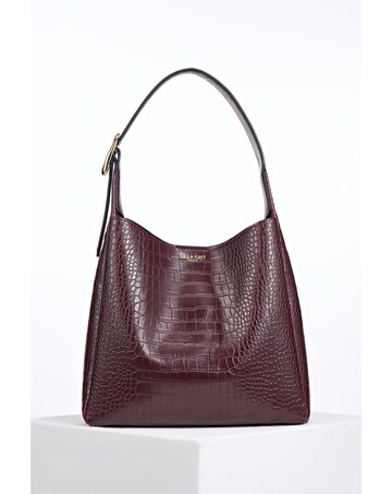 Luella Grey Ariadne Black Cherry Croc Hobo