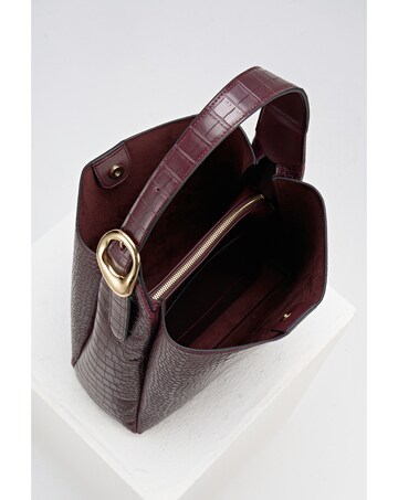 Luella Grey Ariadne Black Cherry Croc Hobo