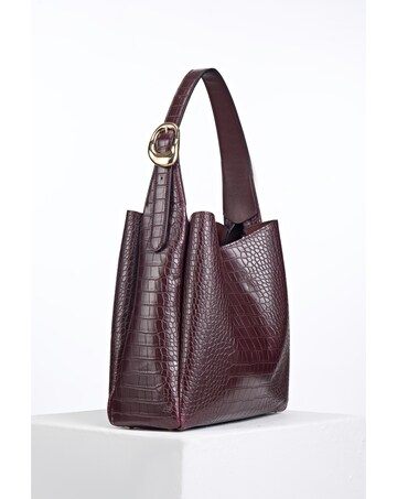 Luella Grey Ariadne Black Cherry Croc Hobo