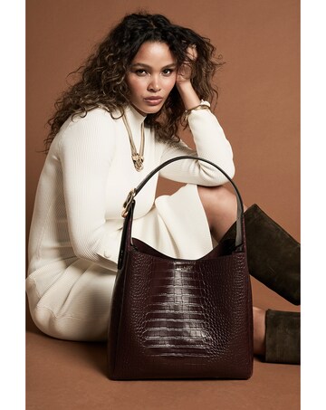 Luella Grey Ariadne Black Cherry Croc Hobo