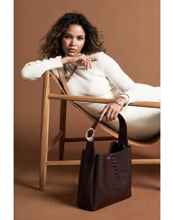 Luella Grey Ariadne Black Cherry Croc Hobo