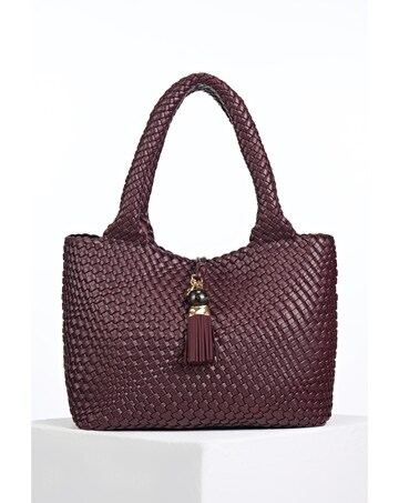 Luella Grey Saskia Black Cherry Woven Tote