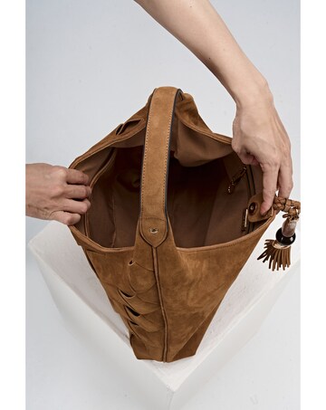 Luella Grey Pandora Weave Tan Suede Weave Slouch Hobo