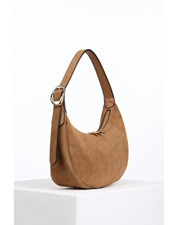 Luella Grey Blythe Tan Suede Scoop Shoulder Bag