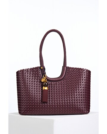 Luella Grey Lillie Black Cherry Whipstitch Tote