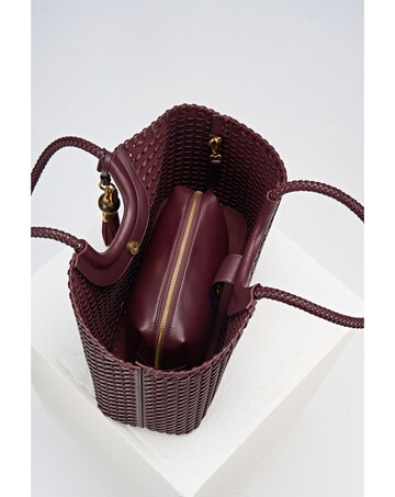 Luella Grey Lillie Black Cherry Whipstitch Tote