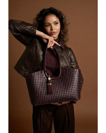 Luella Grey Lillie Black Cherry Whipstitch Tote