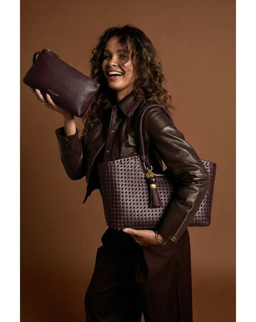 Luella Grey Lillie Black Cherry Whipstitch Tote