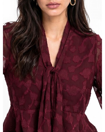 Lovedrobe Burnout Pussybow Peplum Blouse