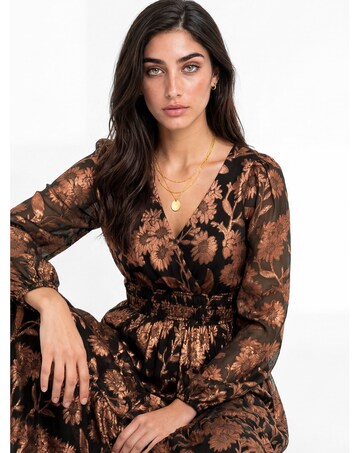 Lovedrobe Jacquard Tie Back Maxi Dress