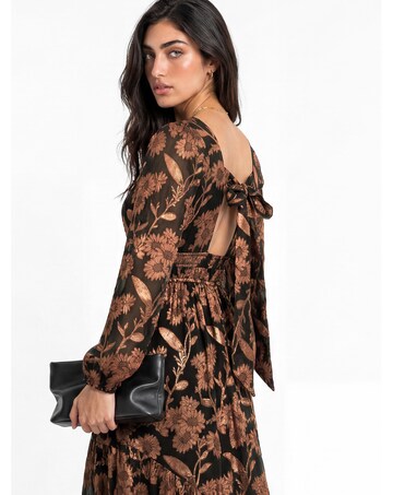 Lovedrobe Jacquard Tie Back Maxi Dress
