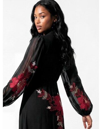 Maya Deluxe Embroidered Maxi Dress