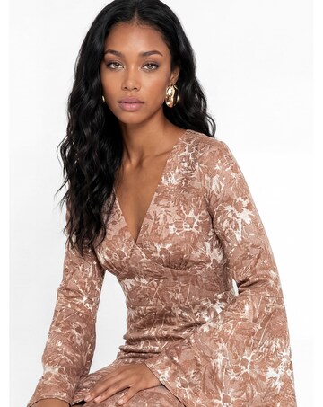 Maya Deluxe Satin Jacquard Dress
