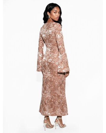 Maya Deluxe Satin Jacquard Dress